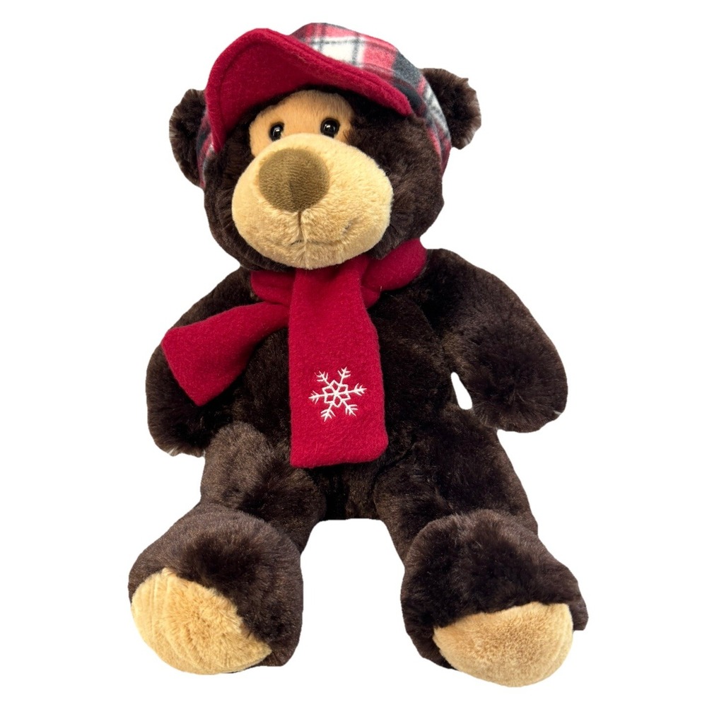 Hugfun International Teddy Bear Plush Brown Stuffed Animal Christmas Collectible